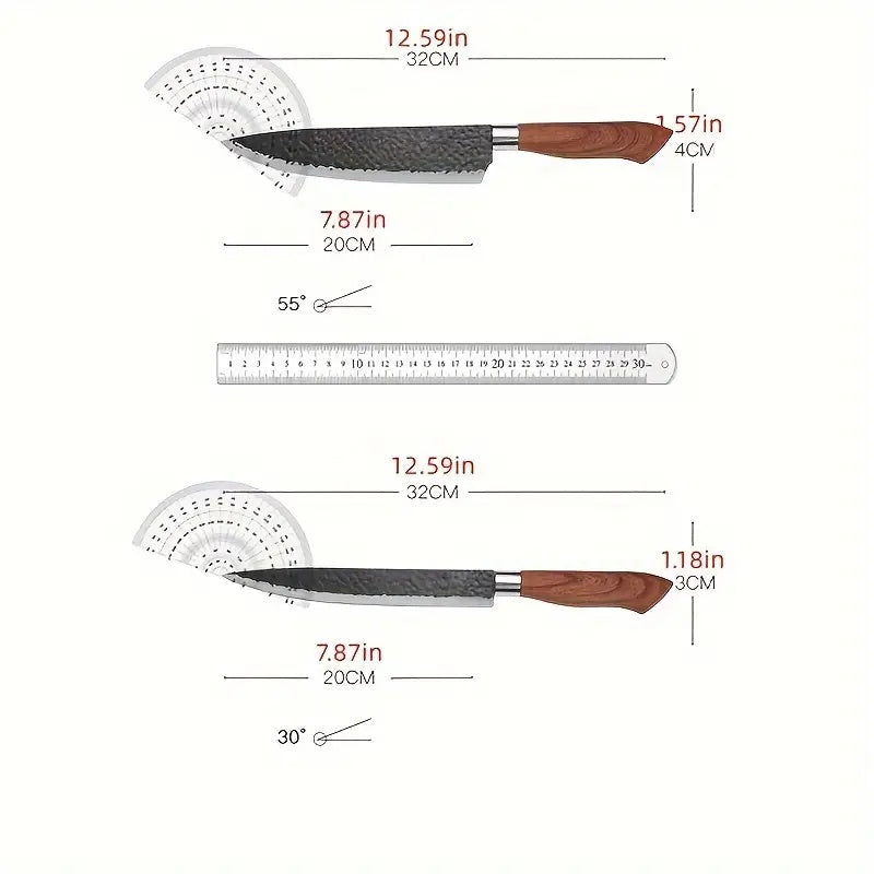 6 PCS Kitchen Knife Sets, Steel Kitchen Knives Set Tools Forged Kitchen Knife Scissors Ceramic Peeler Chef Slicer Knife Gift Case