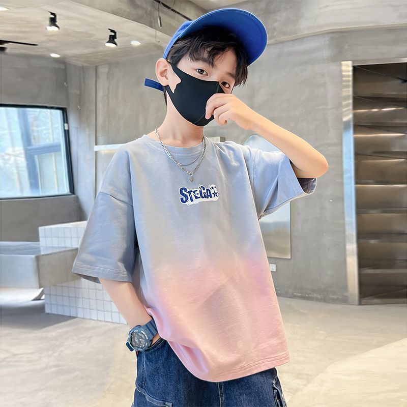Boy's Short Sleeve T-Shirt Pure Casual Cool Style Mid to Large Kids