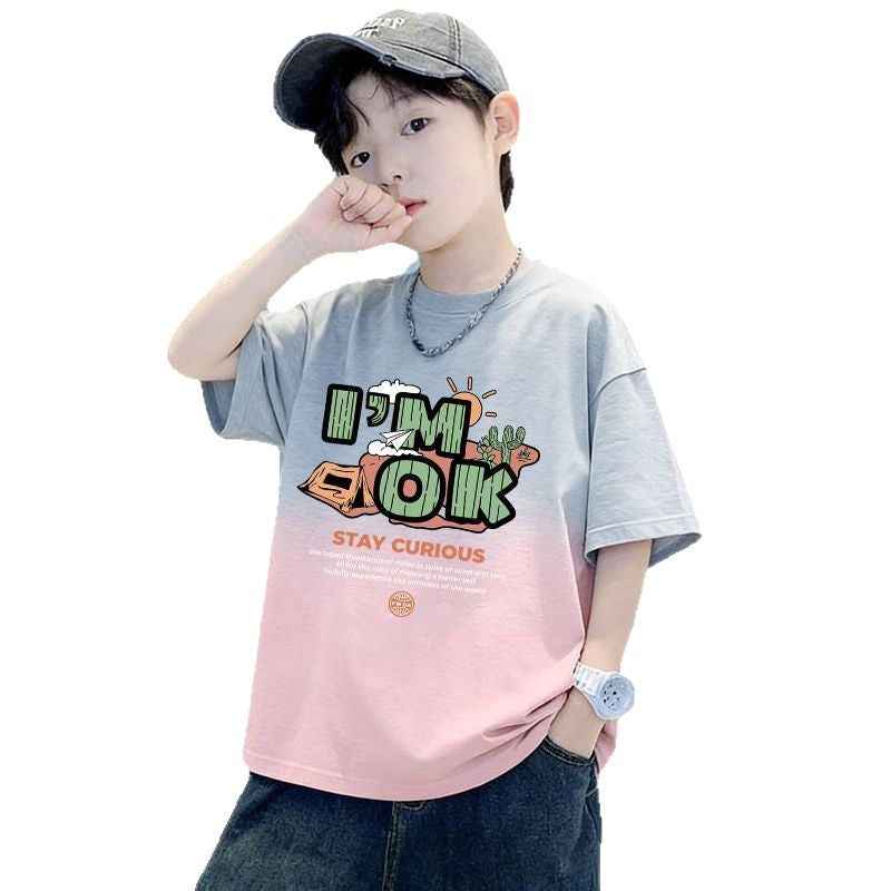 Boy's Breathable Gradient Short Sleeve T-Shirt