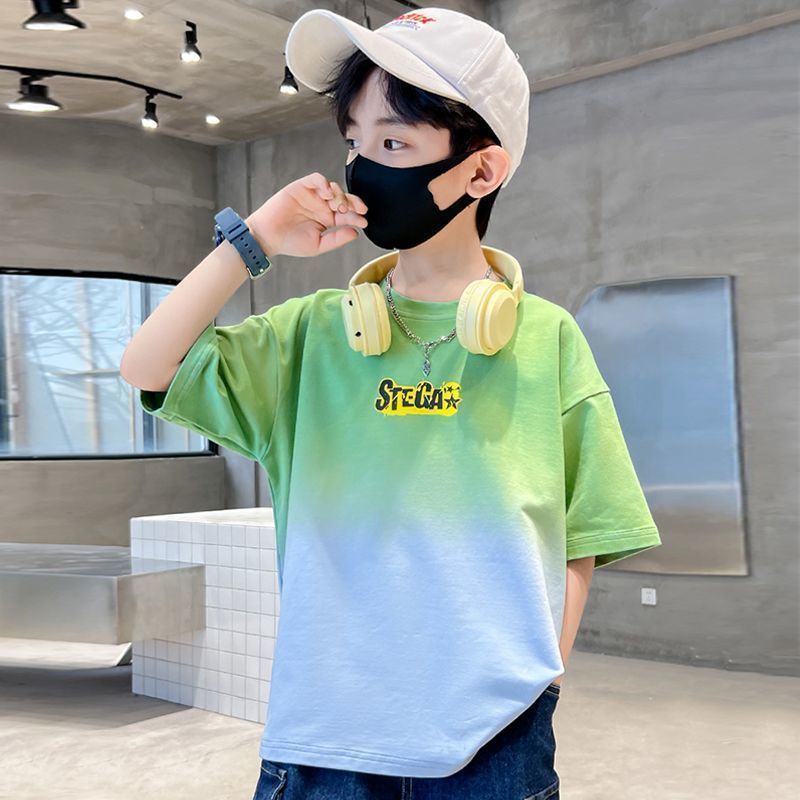 Boy's Short Sleeve T-Shirt Pure Casual Cool Style Mid to Large Kids