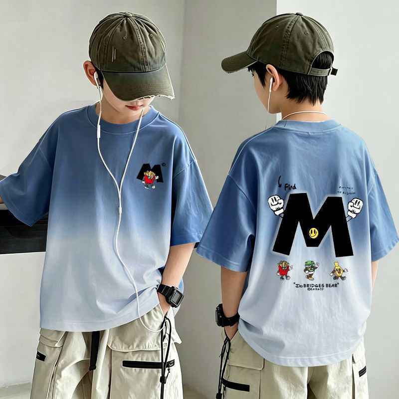 Boy's Gradient  T-Shirt Soft and Stylish Top for Kids