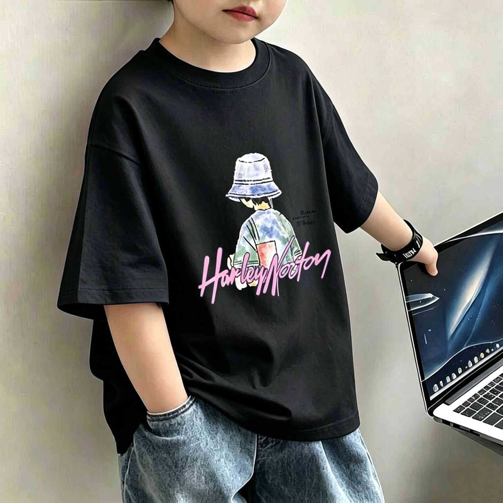 Boys' Short Sleeve T-Shirt, Trendy and Cool Casual Top for Kids