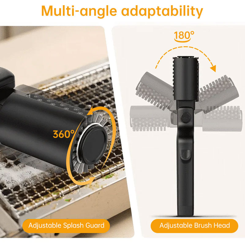 Rechargeable Electric Cleaning Brush for Grill & Floors, 3-in-1 Power Scrubber for BBQ, Patio, Tile