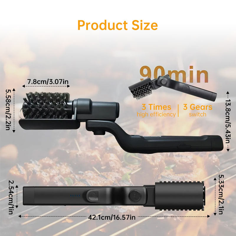 Rechargeable Electric Cleaning Brush for Grill & Floors, 3-in-1 Power Scrubber for BBQ, Patio, Tile