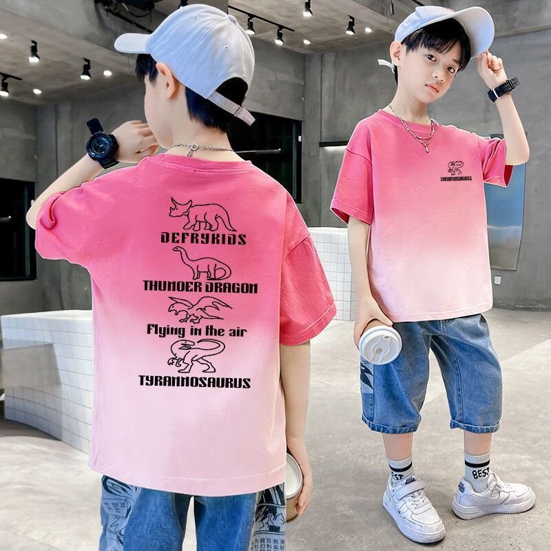 Children's Printed Holiday-Style Breathable T-Shirt for Boys