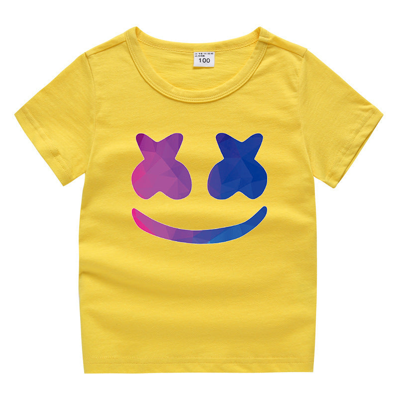 Cotton short sleeved round neck