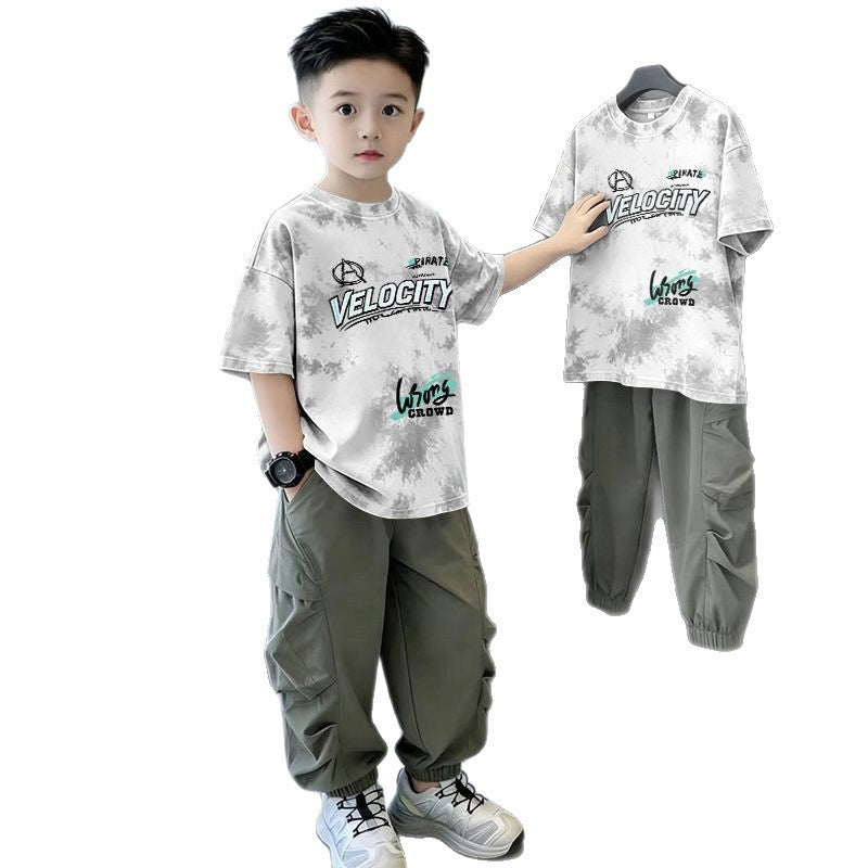 Casual Loose Printed Short Sleeve Letter T-Shirt for Kids