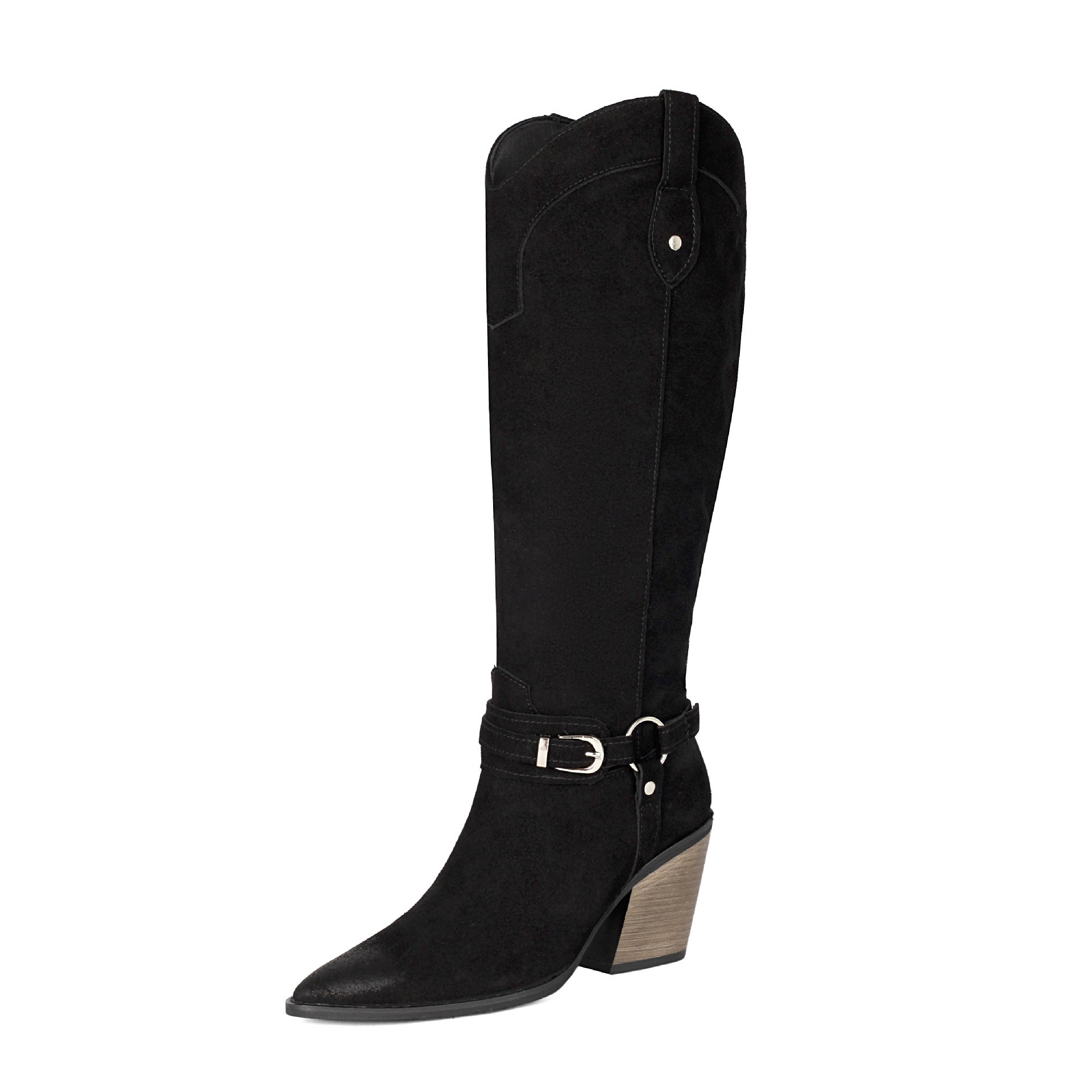 High heels, thick heels, women's boots, high boots, western boots