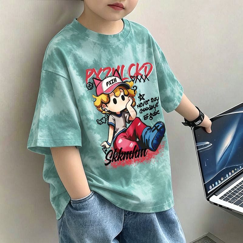 Children's Color-Blocked Short Sleeve T-Shirt Boy