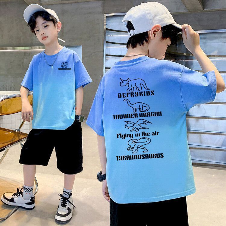 Children's Printed Holiday-Style Breathable T-Shirt for Boys