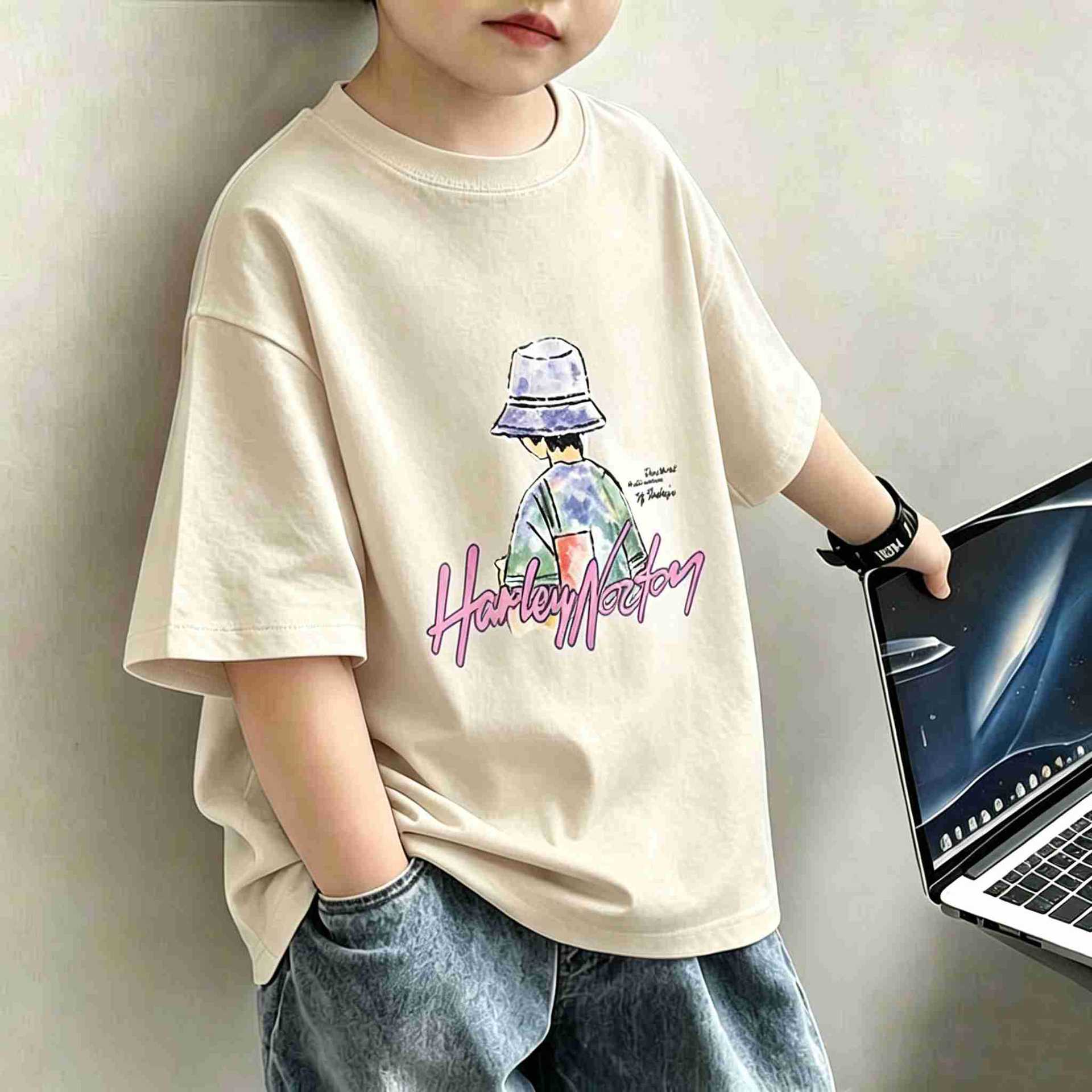 Boys' Short Sleeve T-Shirt, Trendy and Cool Casual Top for Kids