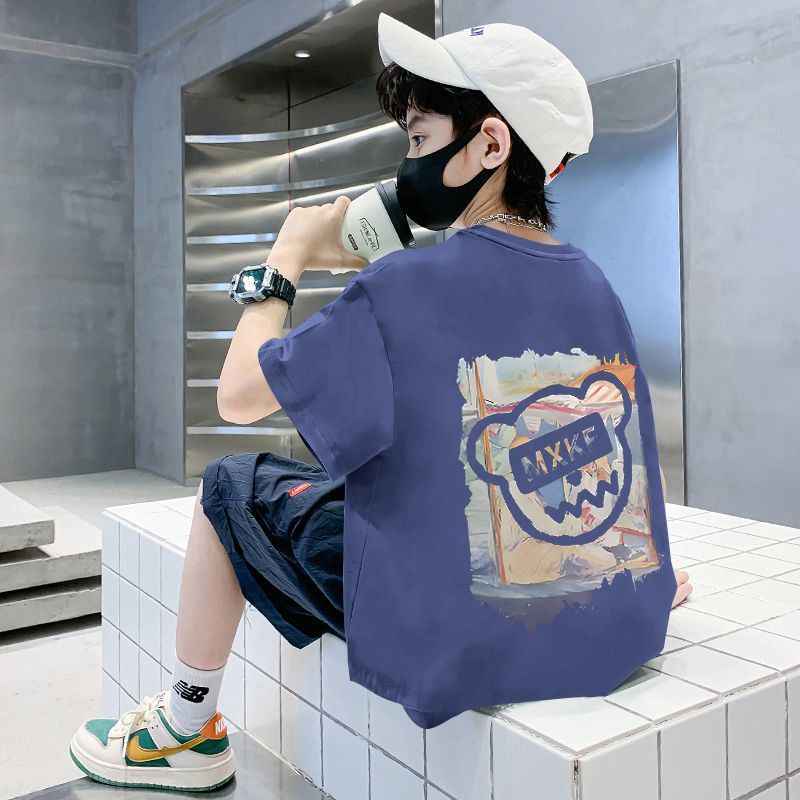 Children's Boy Short Sleeve T-Shirt Kids Baby Half Sleeve Top Medium and Large Size