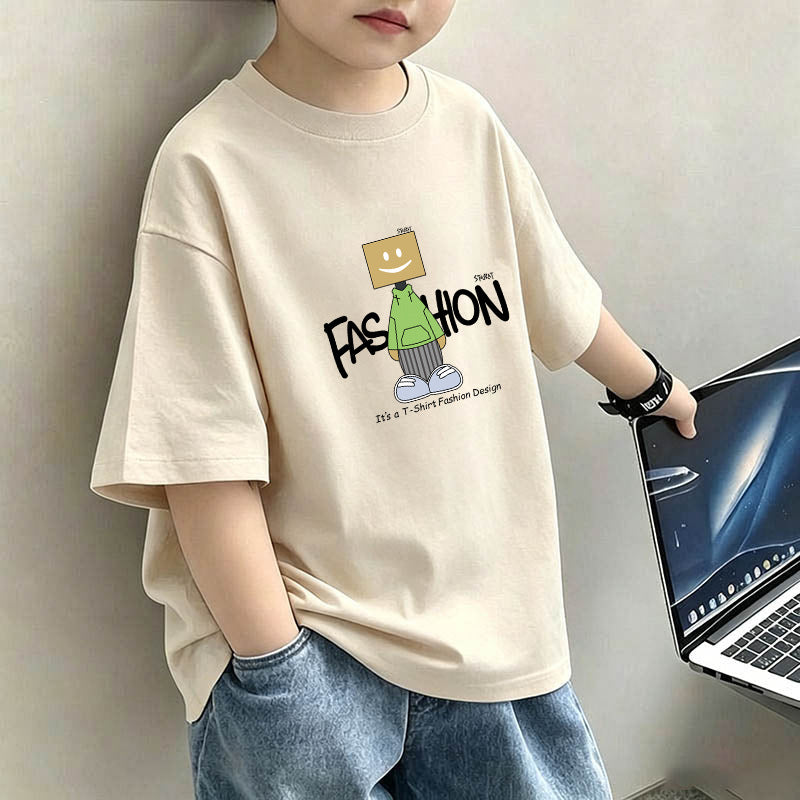 Casual Loose Short Sleeve T-Shirt for Boys