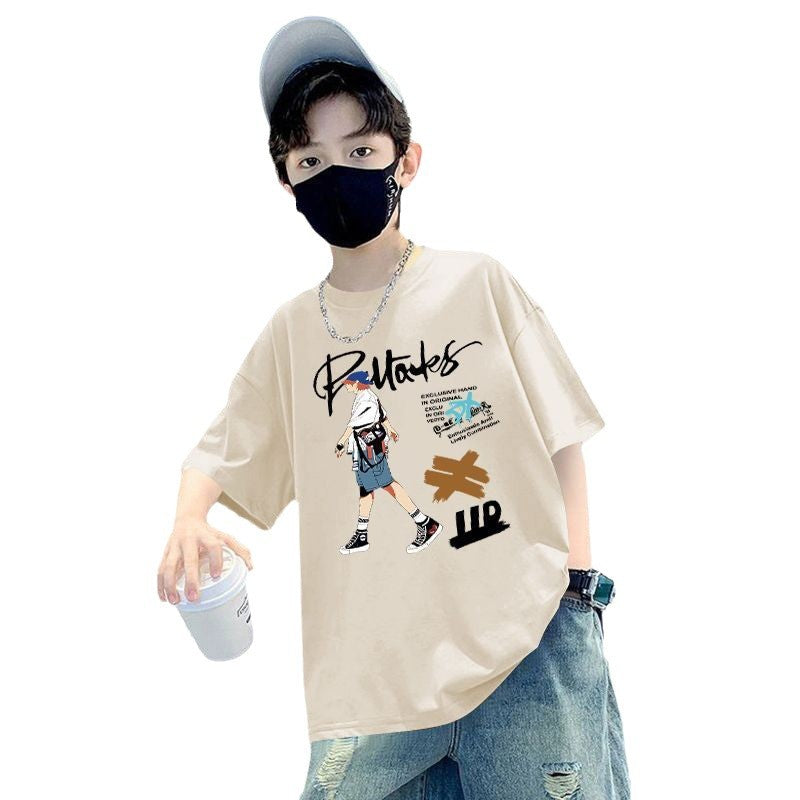Children's Boy Short Sleeve T-Shirt  Kids Baby Half Sleeve Top for Medium and Large Sizes
