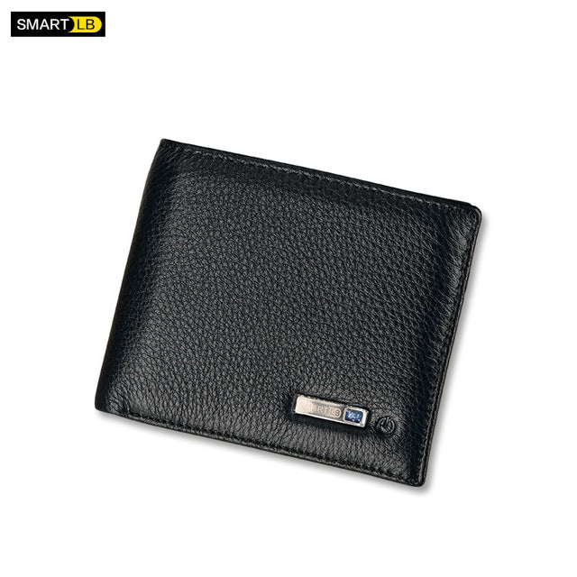 SMARTLB Genuine Leather Wallets High Quantity New Fashion Bifold Card Holders Slim Soft Purse GPS Charging Anti-theft