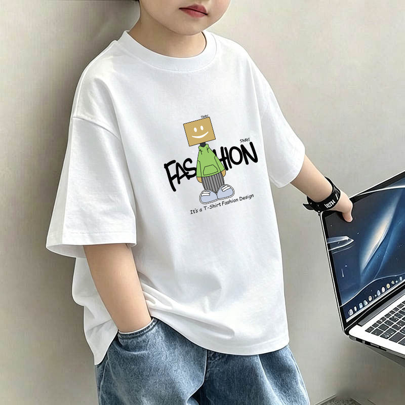 Casual Loose Short Sleeve T-Shirt for Boys