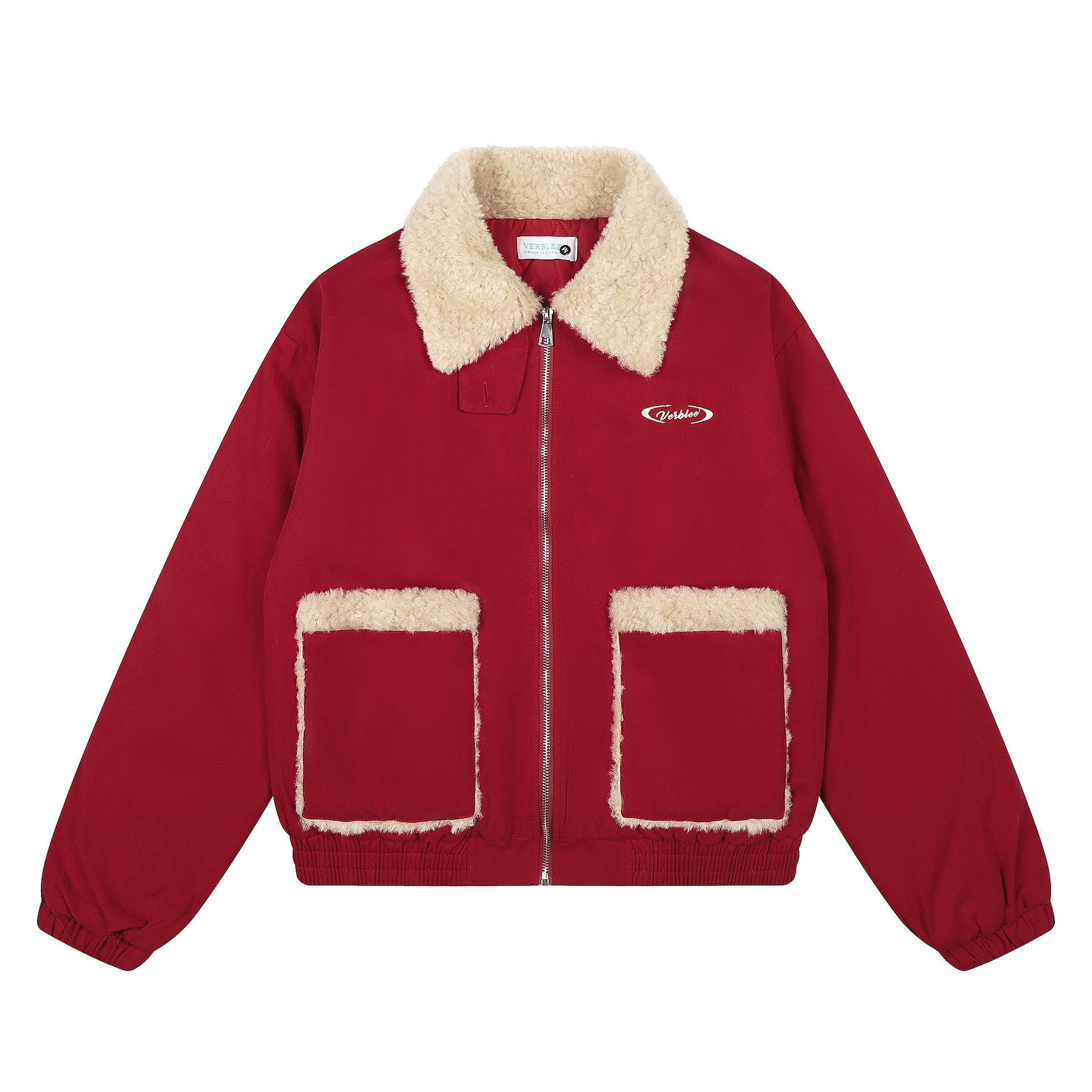 Embroidered Plush Collar Cotton Coat for Women