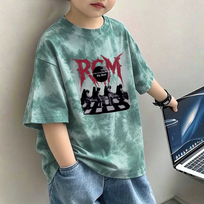 Boys' Letter Print T-Shirt – Casual Short Sleeve Cotton Tee for Kids | 120–170
