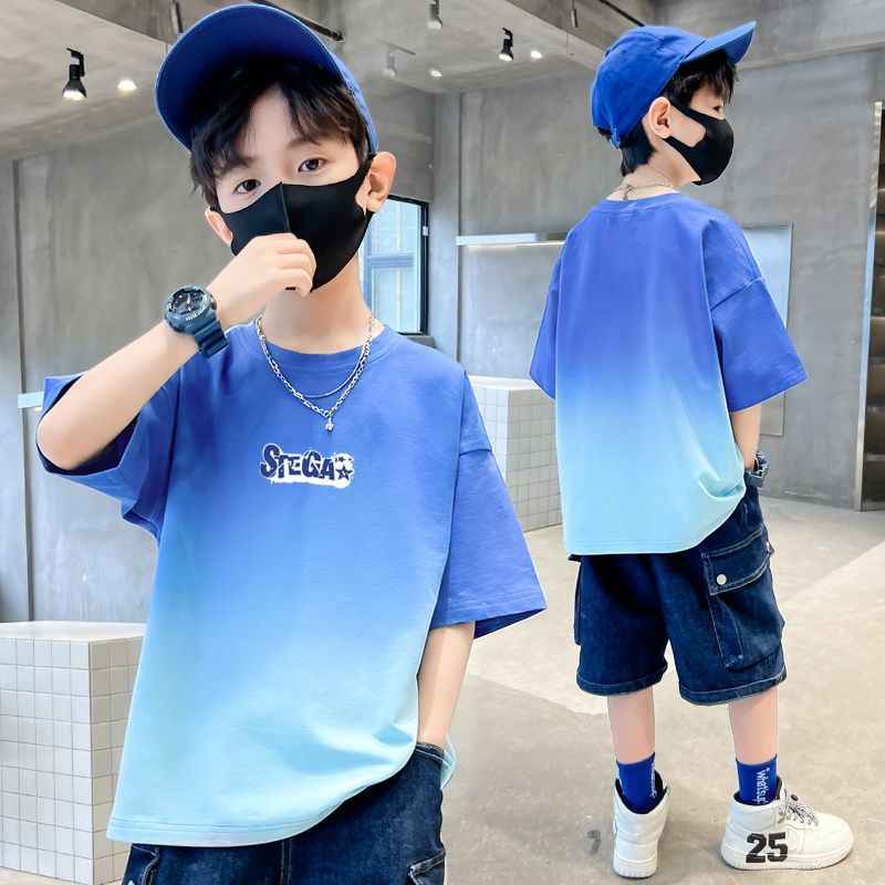 Boy's Short Sleeve T-Shirt Pure Casual Cool Style Mid to Large Kids