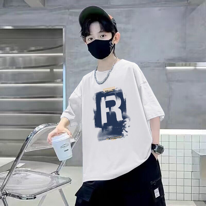 Children's Short Sleeve T-Shirt Letter Print Top for Boys Pure  Casual Kids' Clothing