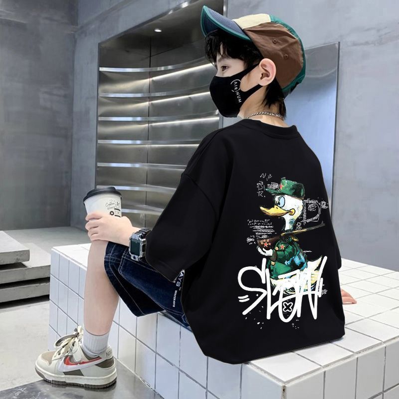 Boys' Short Sleeve T-Shirt  Cartoon Print Top