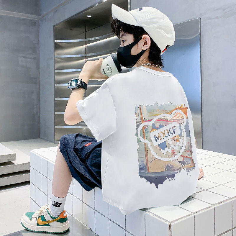 Children's Boy Short Sleeve T-Shirt Kids Baby Half Sleeve Top Medium and Large Size