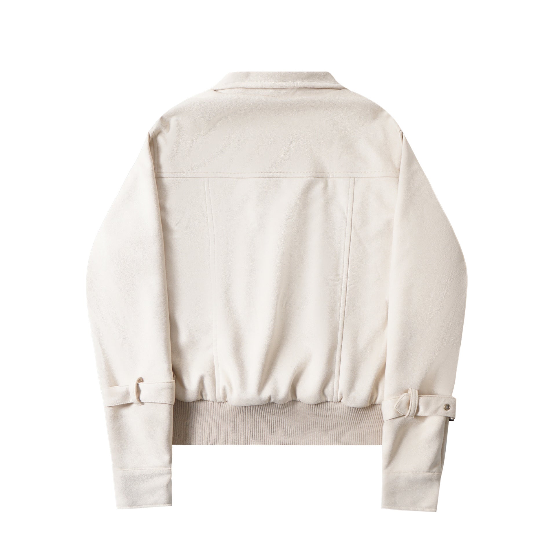 Stand collar windproof suede jacket for women