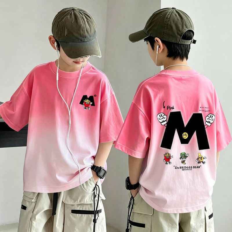 Boy's Gradient  T-Shirt Soft and Stylish Top for Kids