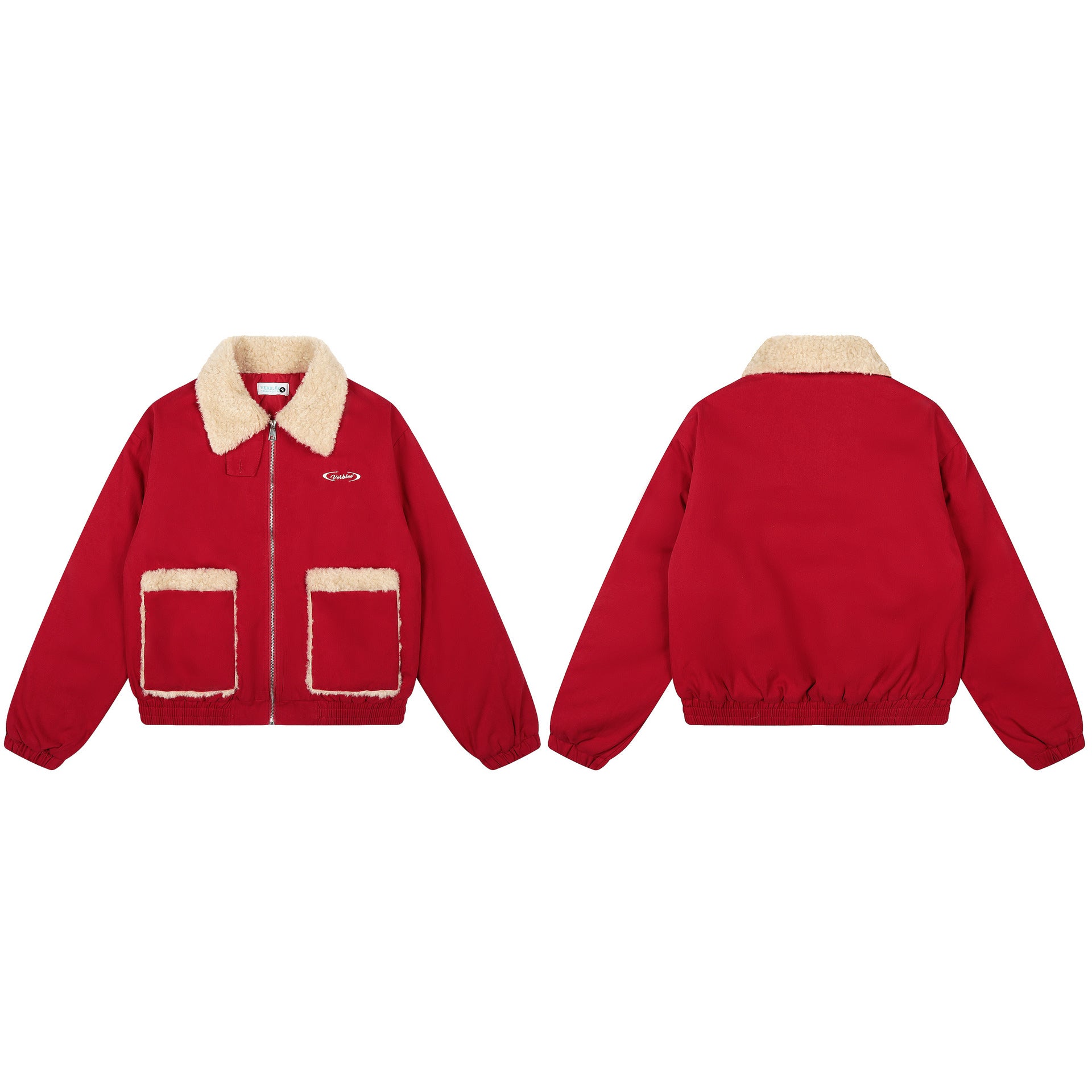 Embroidered Plush Collar Cotton Coat for Women
