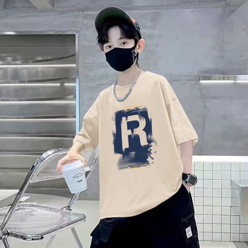 Children's Short Sleeve T-Shirt Letter Print Top for Boys Pure  Casual Kids' Clothing