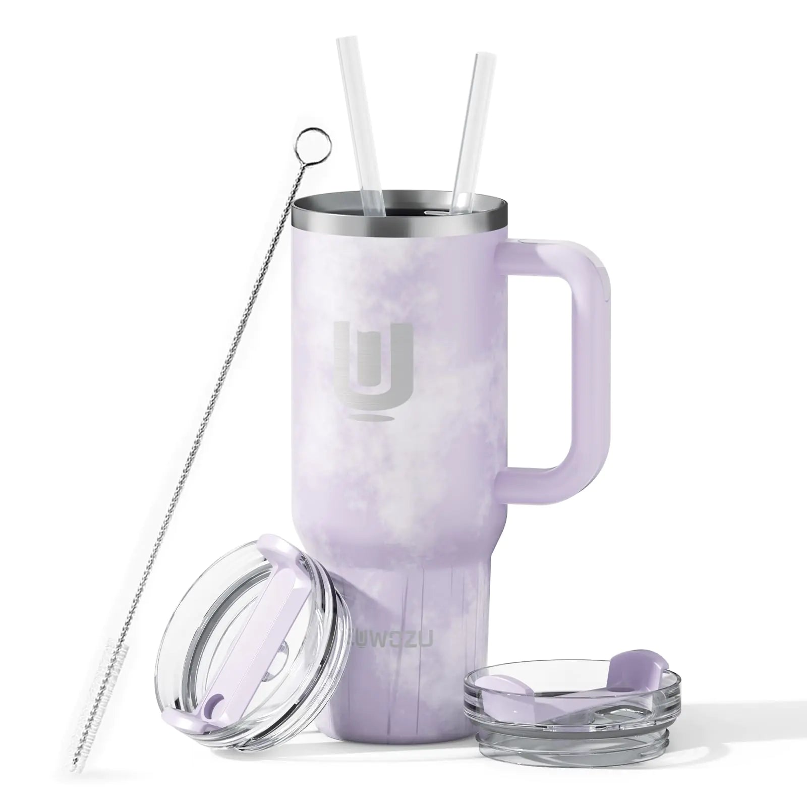 ZUWOZU 40oz Tumbler with Handle Insulated Tumbler with Straw and Spout Lid Coffee Mug Stainless Steel Travel Mug Cup for Water Tea or Iced Coffee Keeps Cold for 24hrs or Hot for 12hrs Leak-proof