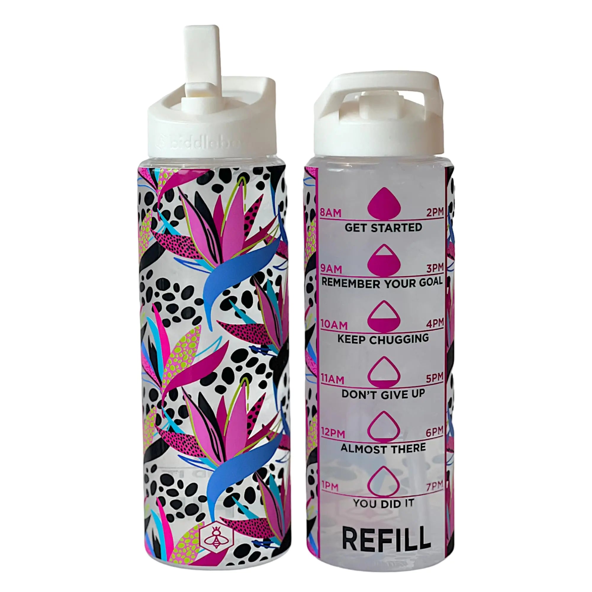 Biddlebee 32oz. Hydration Tracker Water Bottles