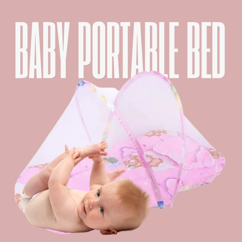 Tragbares faltbares Baby-Kinderbett mit Punkt-Reißverschluss, Moskitonetz