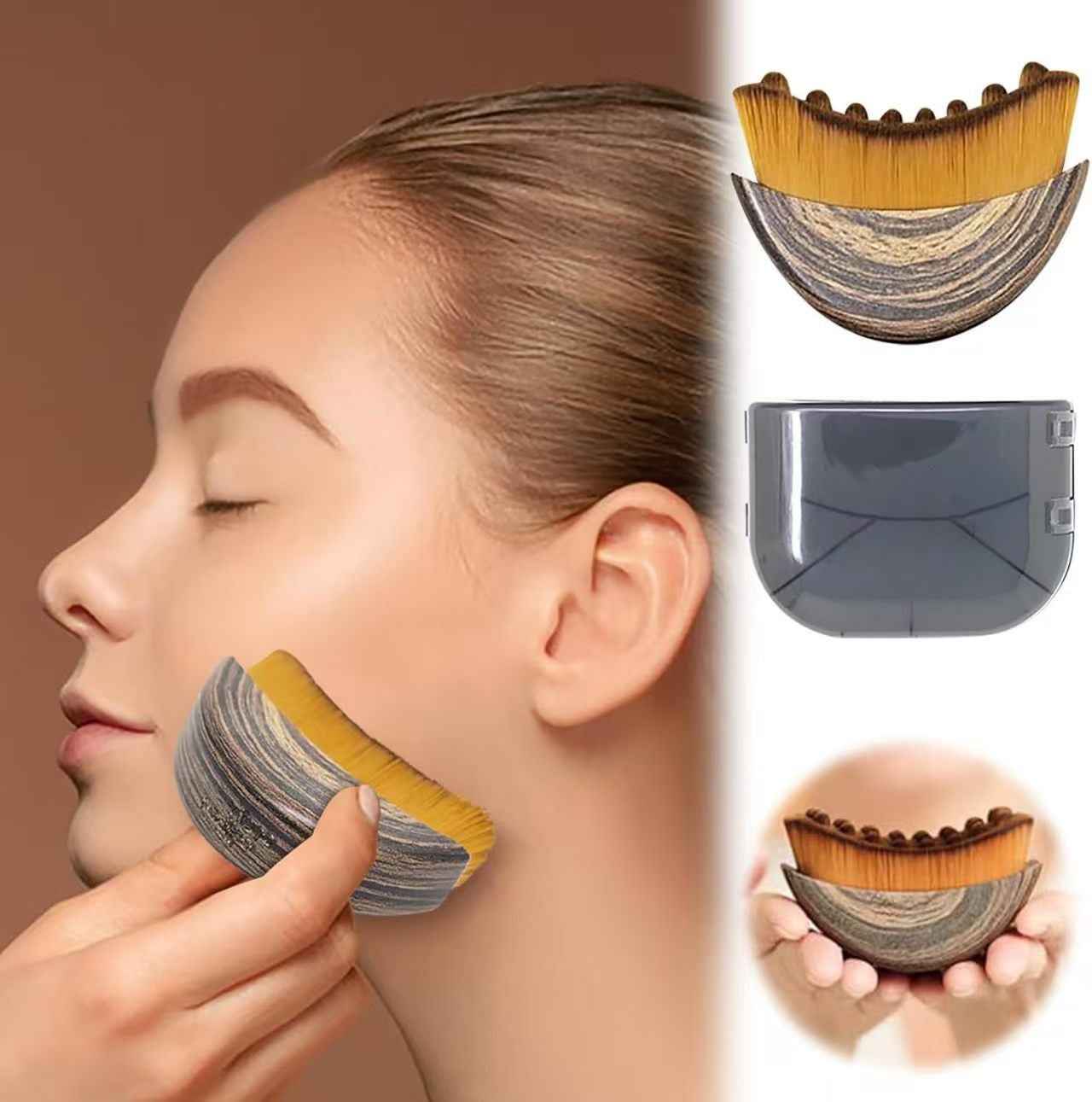 Lymphatic contour brush, makeup brush, facial massage brush, body brush