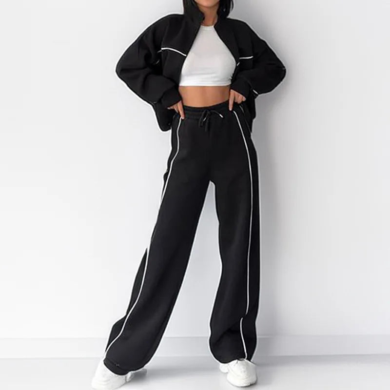 Conjunto de pantalones deportivos holgados para mujer