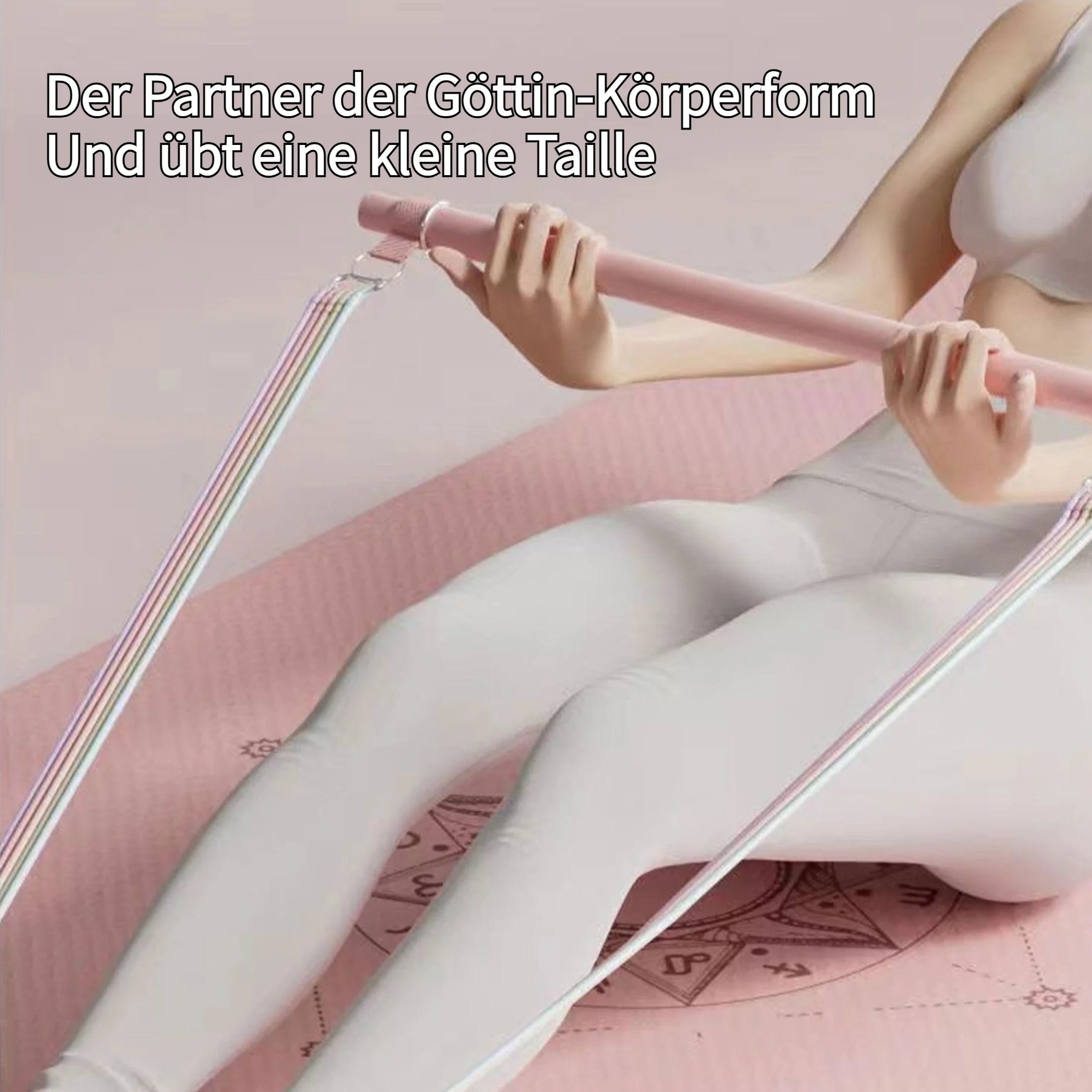Trainingsbänder Set, Mit Pilatesrolle, Fitnessband,Hohe Elastizität Widerstandsbändern, Trainingshilfe, Muskeltraining