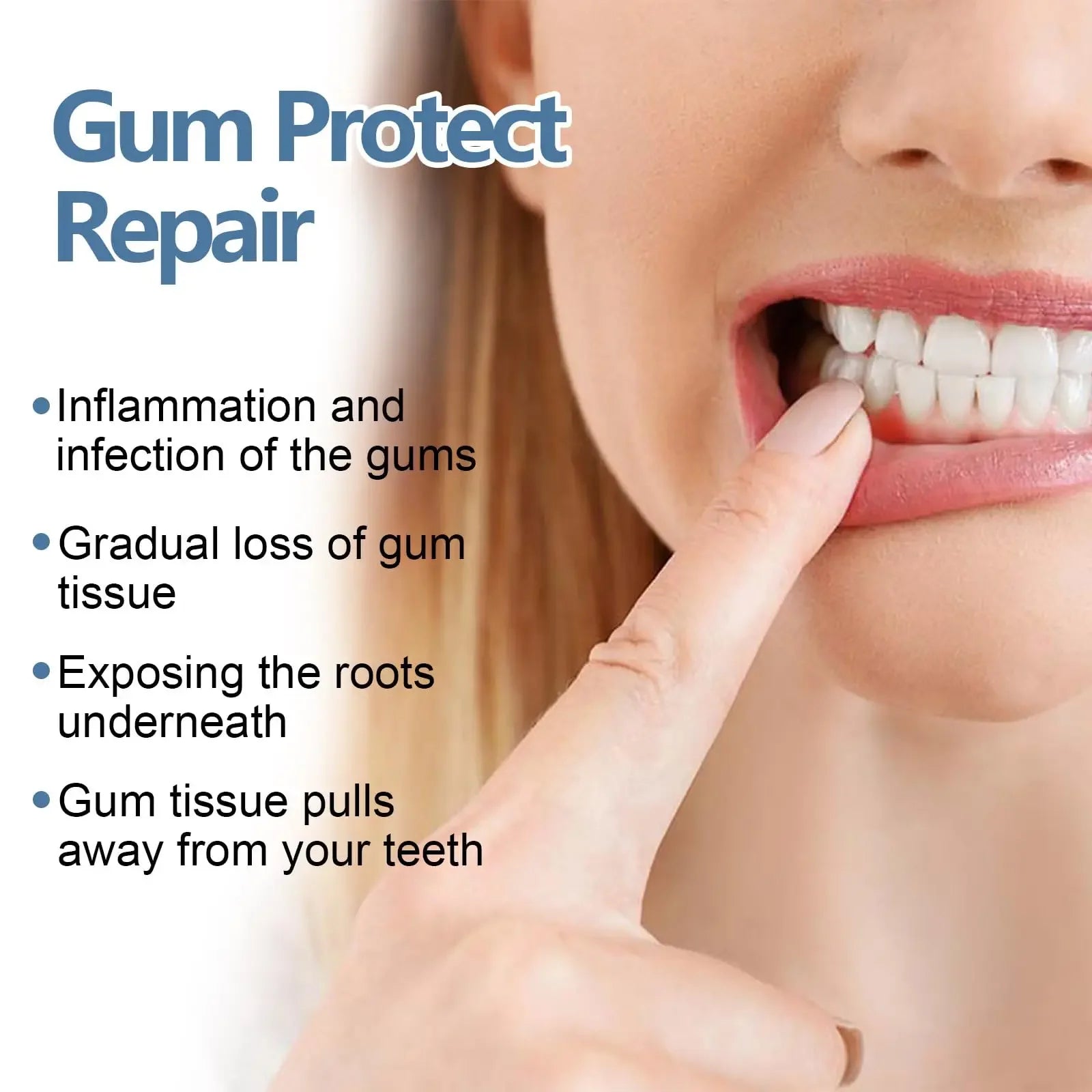 Gel de reparación rápida de encías, alivia eficazmente la alergia dental, caries, limpieza dental, pasta de dientes, alivia el suero de daños en los dientes