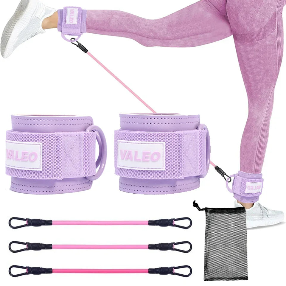 Herramientas para ejercicio de Yoga, hebillas de tobillo para Fitness, bandas elásticas para piernas, bandas de resistencia, entrenador de piernas y cadera, funda de soporte ajustable para pies