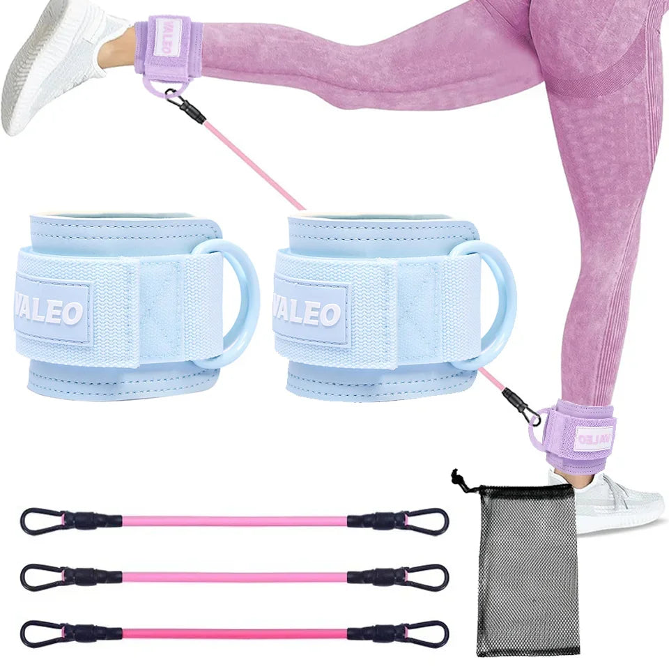 Herramientas para ejercicio de Yoga, hebillas de tobillo para Fitness, bandas elásticas para piernas, bandas de resistencia, entrenador de piernas y cadera, funda de soporte ajustable para pies