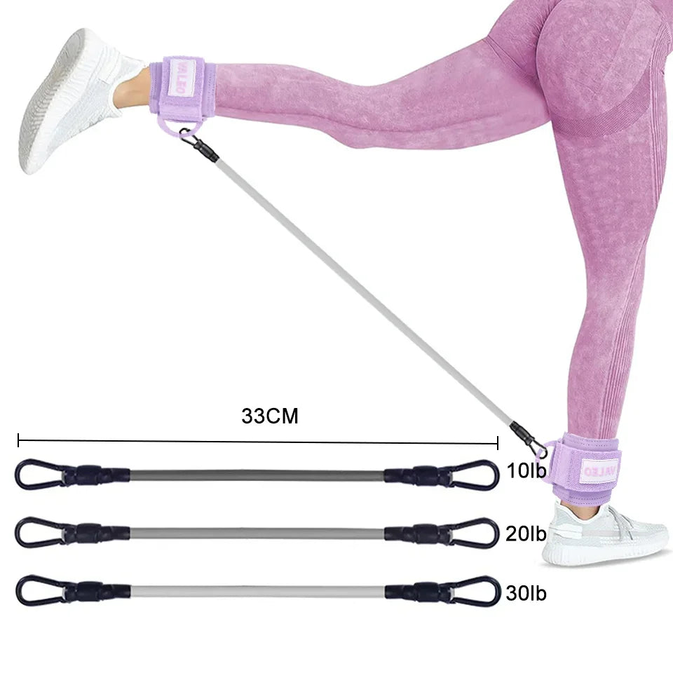 Herramientas para ejercicio de Yoga, hebillas de tobillo para Fitness, bandas elásticas para piernas, bandas de resistencia, entrenador de piernas y cadera, funda de soporte ajustable para pies