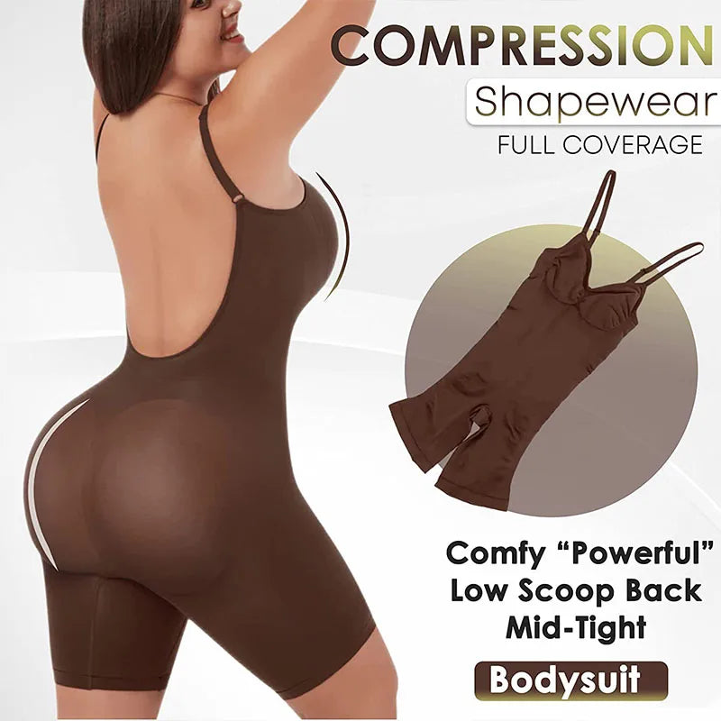 Body con Control de barriga para mujer, ropa moldeadora de cobertura completa, traje de cuerpo ajustado hasta el muslo, moldeador de cuerpo con espalda baja, mono sin espalda, moldeador sin costuras