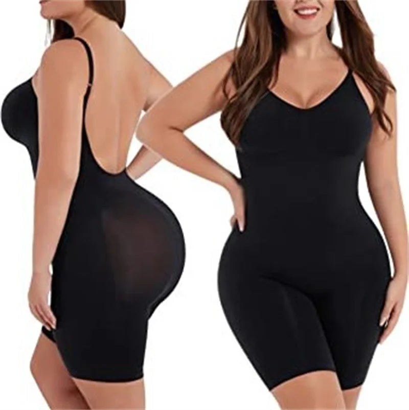 Body con Control de barriga para mujer, ropa moldeadora de cobertura completa, traje de cuerpo ajustado hasta el muslo, moldeador de cuerpo con espalda baja, mono sin espalda, moldeador sin costuras