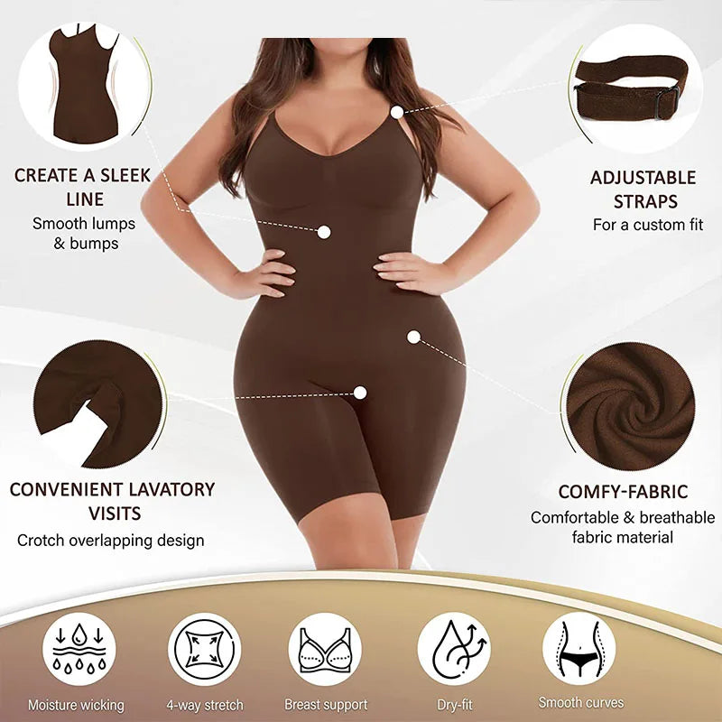 Body con Control de barriga para mujer, ropa moldeadora de cobertura completa, traje de cuerpo ajustado hasta el muslo, moldeador de cuerpo con espalda baja, mono sin espalda, moldeador sin costuras