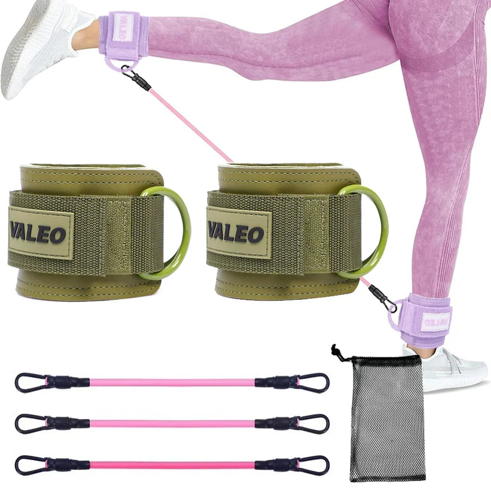 Herramientas para ejercicio de Yoga, hebillas de tobillo para Fitness, bandas elásticas para piernas, bandas de resistencia, entrenador de piernas y cadera, funda de soporte ajustable para pies