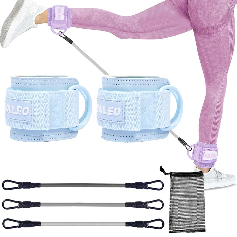 Herramientas para ejercicio de Yoga, hebillas de tobillo para Fitness, bandas elásticas para piernas, bandas de resistencia, entrenador de piernas y cadera, funda de soporte ajustable para pies