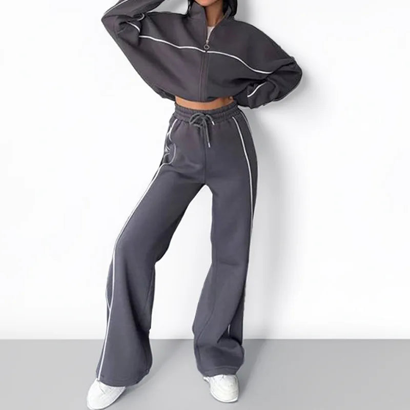 Conjunto de pantalones deportivos holgados para mujer