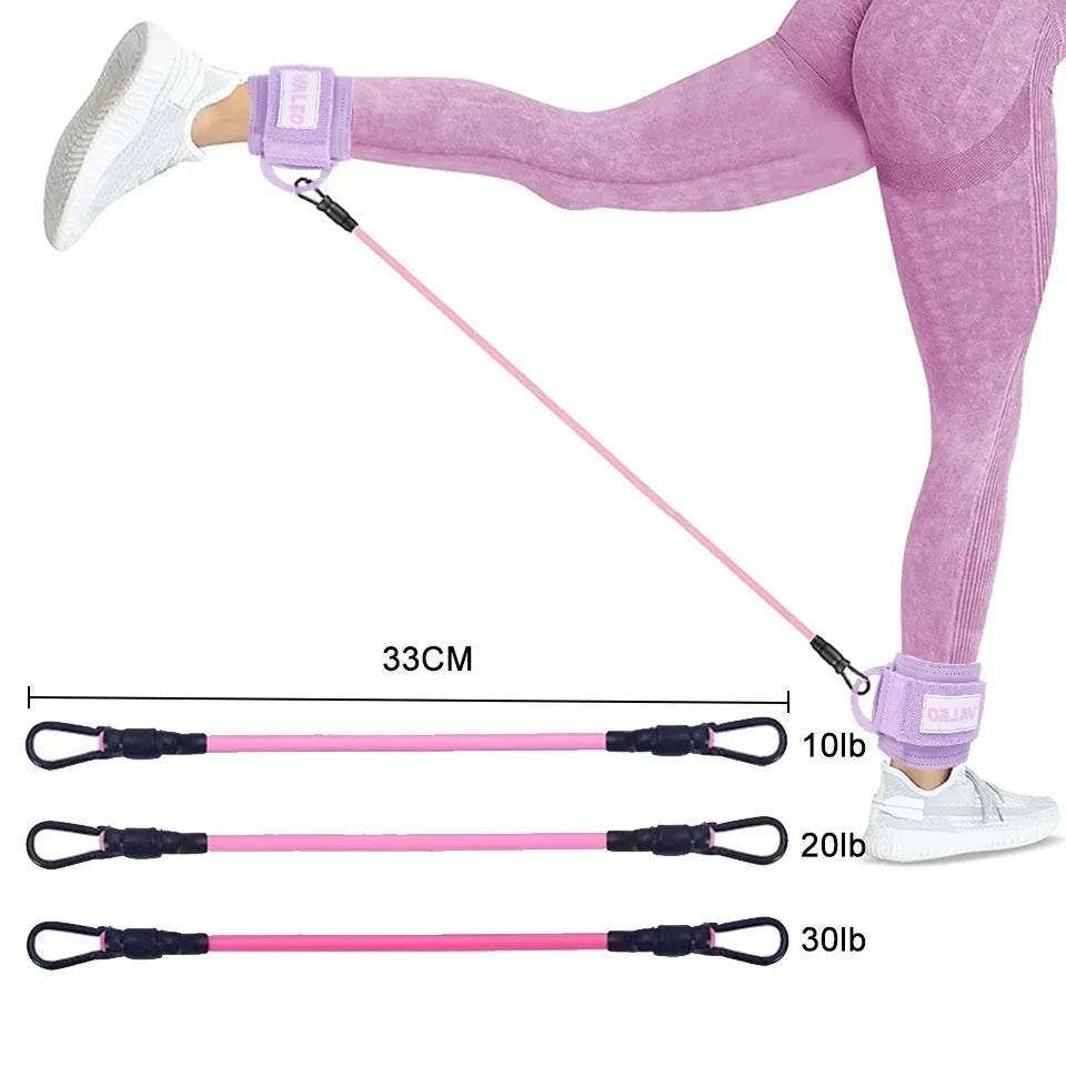 Herramientas para ejercicio de Yoga, hebillas de tobillo para Fitness, bandas elásticas para piernas, bandas de resistencia, entrenador de piernas y cadera, funda de soporte ajustable para pies