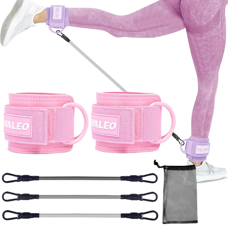 Herramientas para ejercicio de Yoga, hebillas de tobillo para Fitness, bandas elásticas para piernas, bandas de resistencia, entrenador de piernas y cadera, funda de soporte ajustable para pies