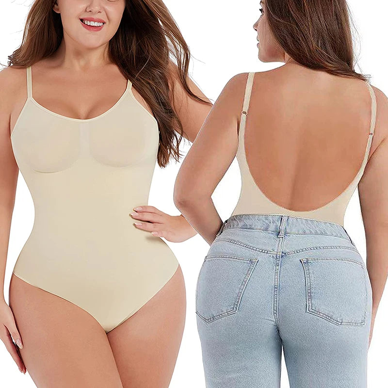 Body con Control de barriga para mujer, ropa moldeadora de cobertura completa, traje de cuerpo ajustado hasta el muslo, moldeador de cuerpo con espalda baja, mono sin espalda, moldeador sin costuras