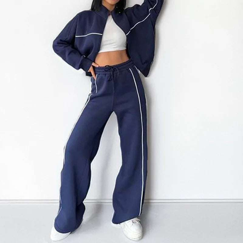 Conjunto de pantalones deportivos holgados para mujer